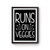 Runs On Veggies Funny Vegitarian Health Poster