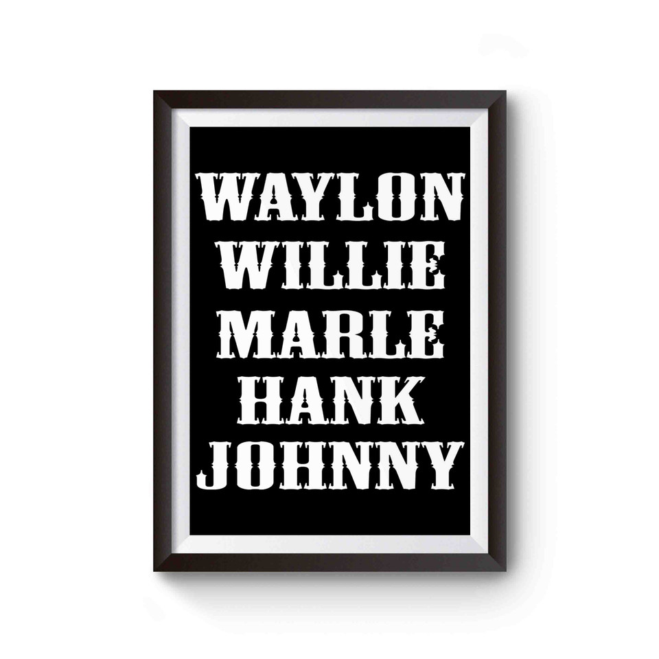 Waylon Jennings Merle Willie Hank Johnny Country Legend Poster