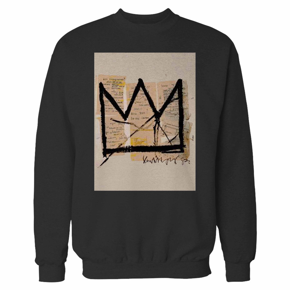 Basquiat Crown Jean Michel Basquiat Logo Crewneck Sweatshirt