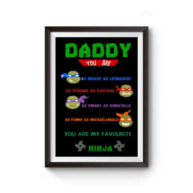 Daddy Dad Ninja Turtles Parody Poster