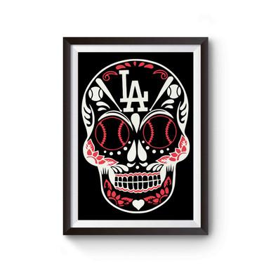 Los Angeles Dodgers Dia De Los Muertos Skull Poster