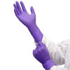 Purple disposable nitrile gloves