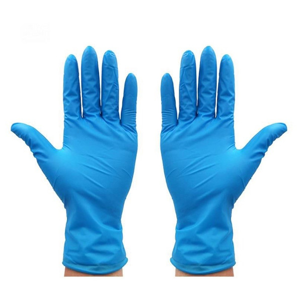 Blue disposable nitrile gloves