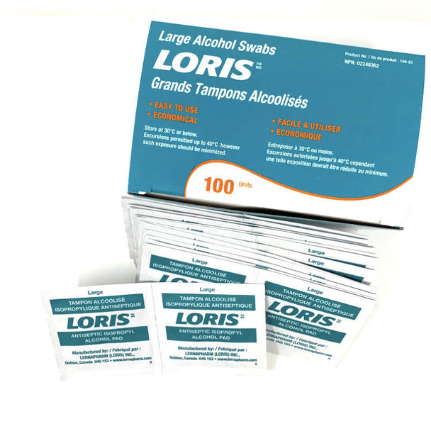 LORIS-104-01-BX/100 ALCOHOL PREP PAD 70%, LARGE