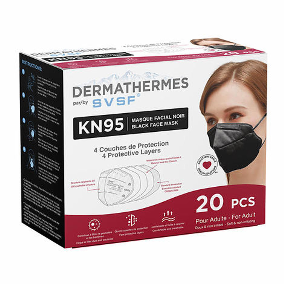 Black KN95 Disposable 4layer Face Mask, 20pack
