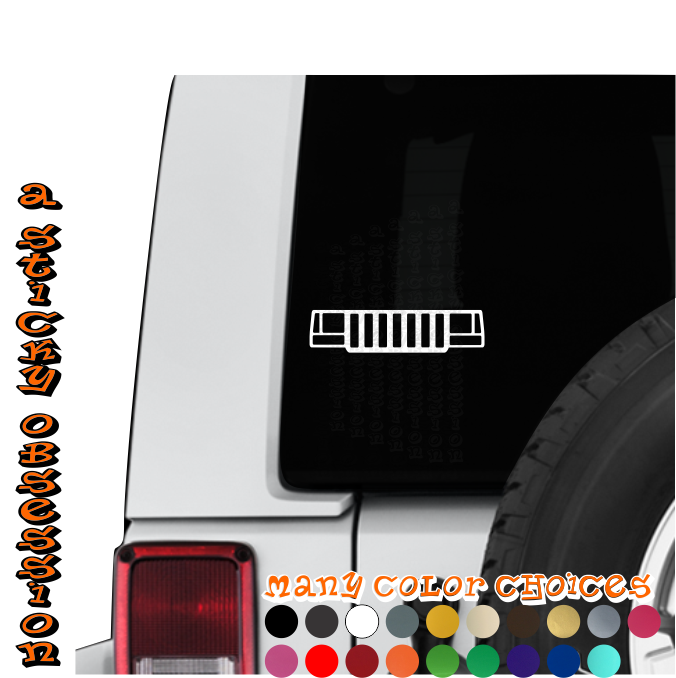 Jeep Cherokee ZJ Grill Decal Sticker A Sticky Obsession