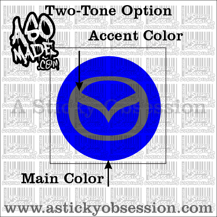 Set Of 4 Vintage Mazda Center Cap Decals – 51mm – Glossy Finish – NOS