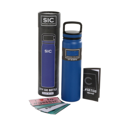 SIC Cups 27oz Stainless Steel Deep Blue Powder Coated Bottle