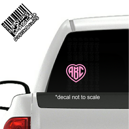 Heart 3 Letter Monogram on truck