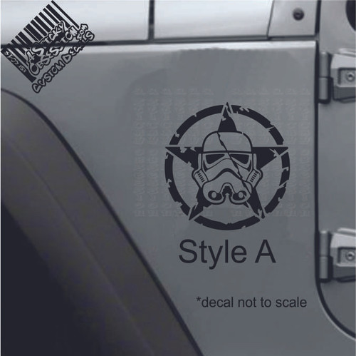 Distressed Trooper Star Decal Style A on Jeep