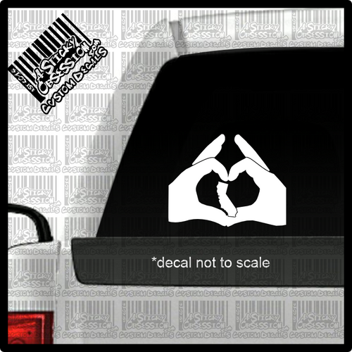 California Heart Hands Custom Decal