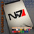 Mass Effect N7 decal in black and red on tablet