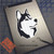 Husky dog window decal on iPad