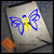 Down Syndrome Blue Yellow Butterfly Ribbon decal on tablet