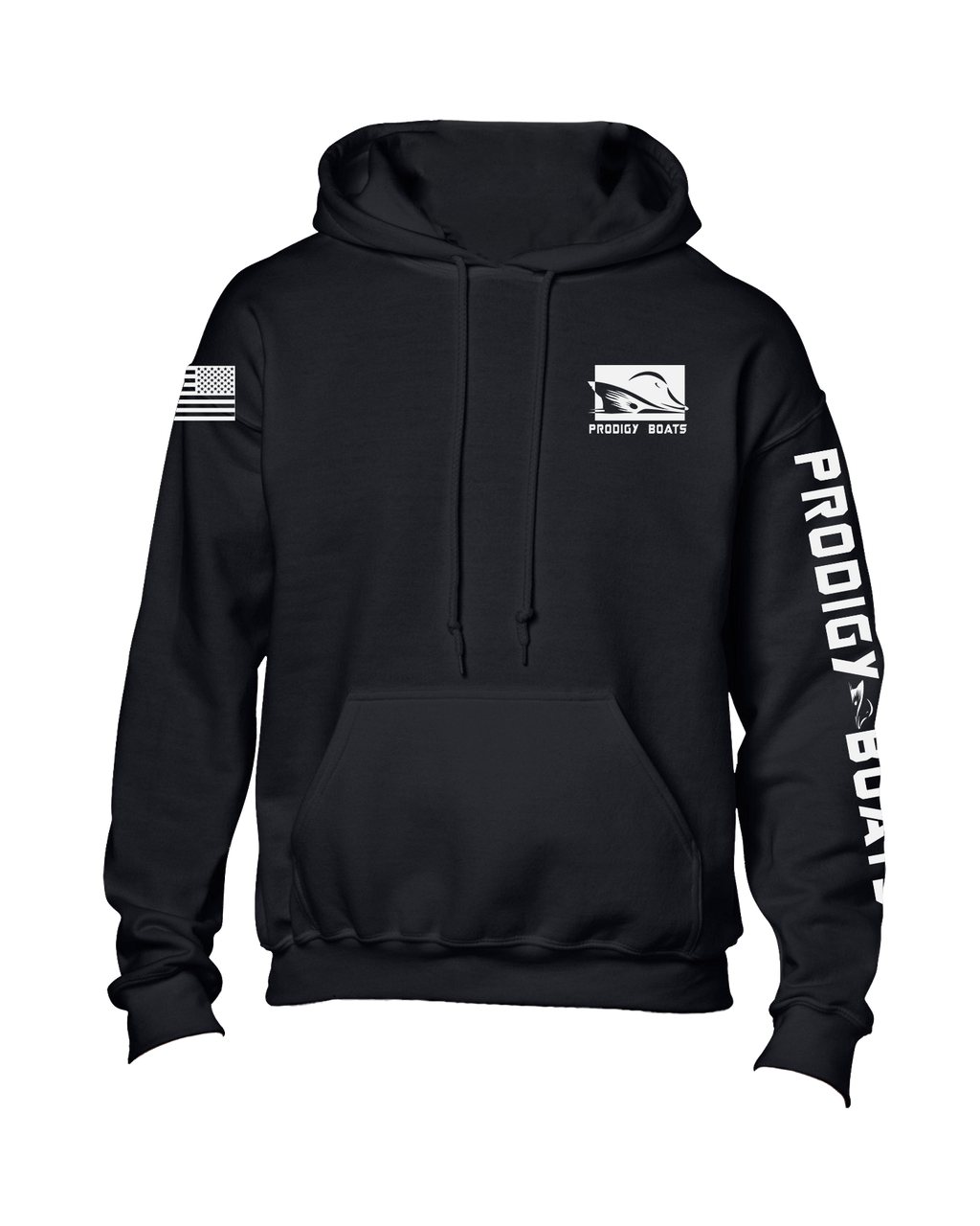 Polyester Hoodie - Black/White - Prodigy Boats