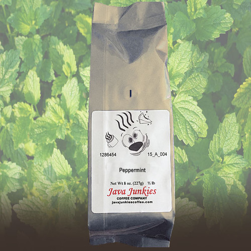 Java Junkies Peppermint Coffee. 
