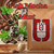 Java Junkies Mocha Mint Coffee. Chocolate theme with mint leaves and Irish Cream liqueur on a shelf next to a bag of coffee. 