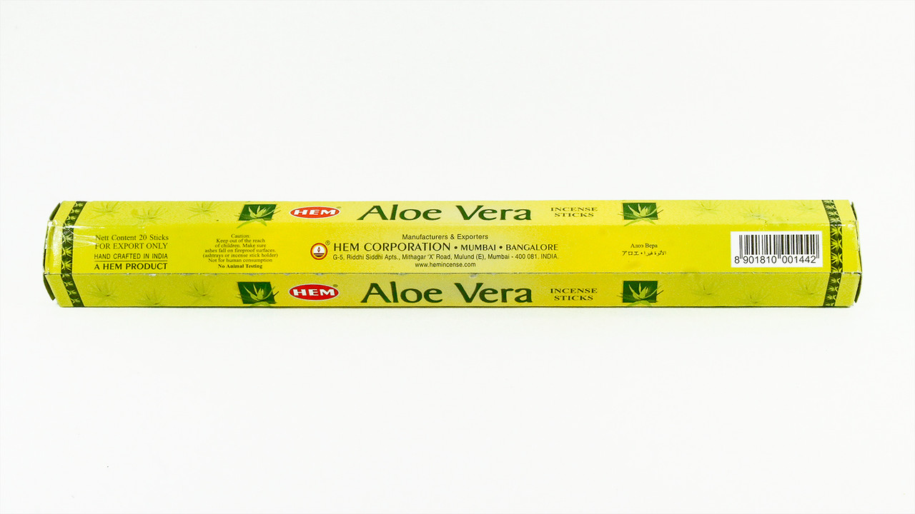 Aloe Vera Räucherstäbchen – 6 Packungen à 20 Stäbchen, 95% Natürliche Inhaltsstoffe