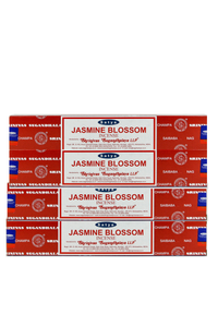 Satya Jasmine Blossom Incense Sticks - 4 Pack Bundle - Premium Hand-Rolled Floral Agarbatti for Relaxation & Meditation