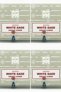 Satya White Sage Incense Cones - 4 Pack Bundle - Purifying Smudge Aromatherapy for Cleansing, Tarot & Meditation
