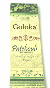 Front view of Goloka Patchouli Incense Front view of Goloka Patchouli Incense