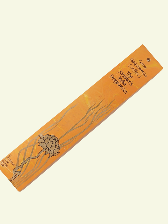 Guna Coffee Nagchampa Incense Sticks by Mother’s India Fragrance - Natural Coffee Scent with Halmaddi & Honey