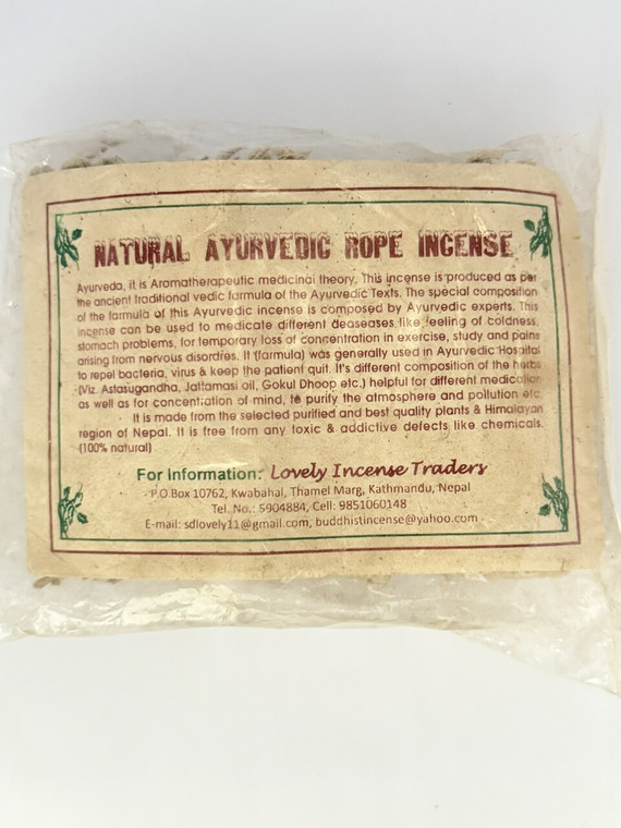 Natural Ayurvedic Rope Incense 80 Pcs with Burner | Traditional Himalayan Meditation Herbs