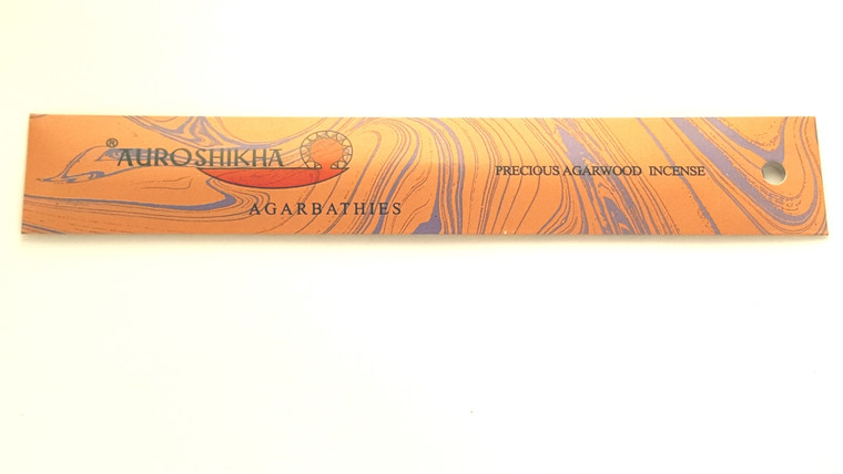 Photo of Auroshikha Sandalwood Incense 10 gram pack, produced by Auroshikha Agarbathies, Sri Aurobindo Ashram, Pondicherry India