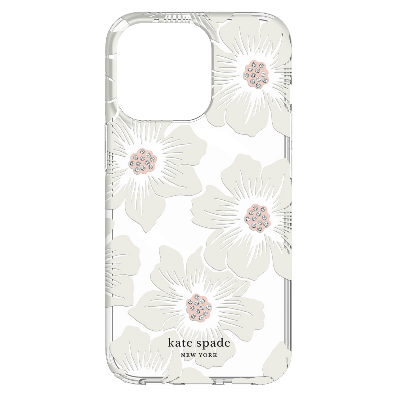 kate spade new york Funda dura protectora con MagSafe para el iPhone 13  mini - Hollyhock Floral Clear