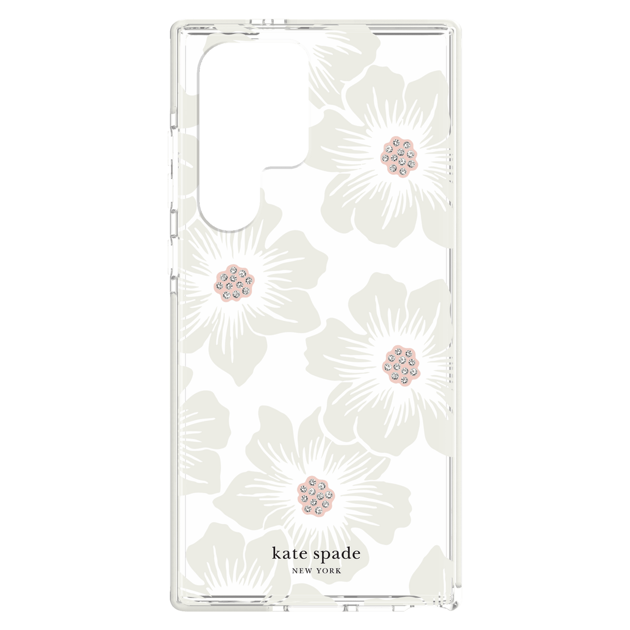 Kate Spade - New York Defensive Hardshell Case for Samsung Galaxy S23 Ultra  - Hollyhock Floral Clear