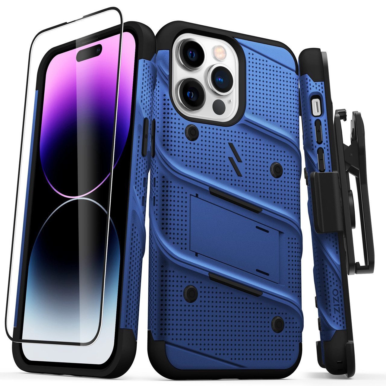 Zizo Bolt Tough Black Case & Screen Protector - For iPhone 13 Pro