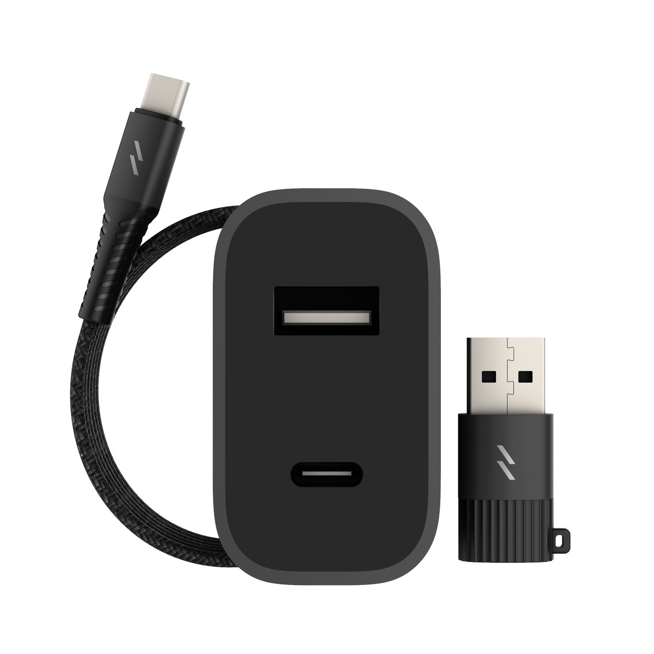 ZIZO PowerVault Bundle Travel Charger + Type C to Lightning Cable + USB to Type C Adapter -