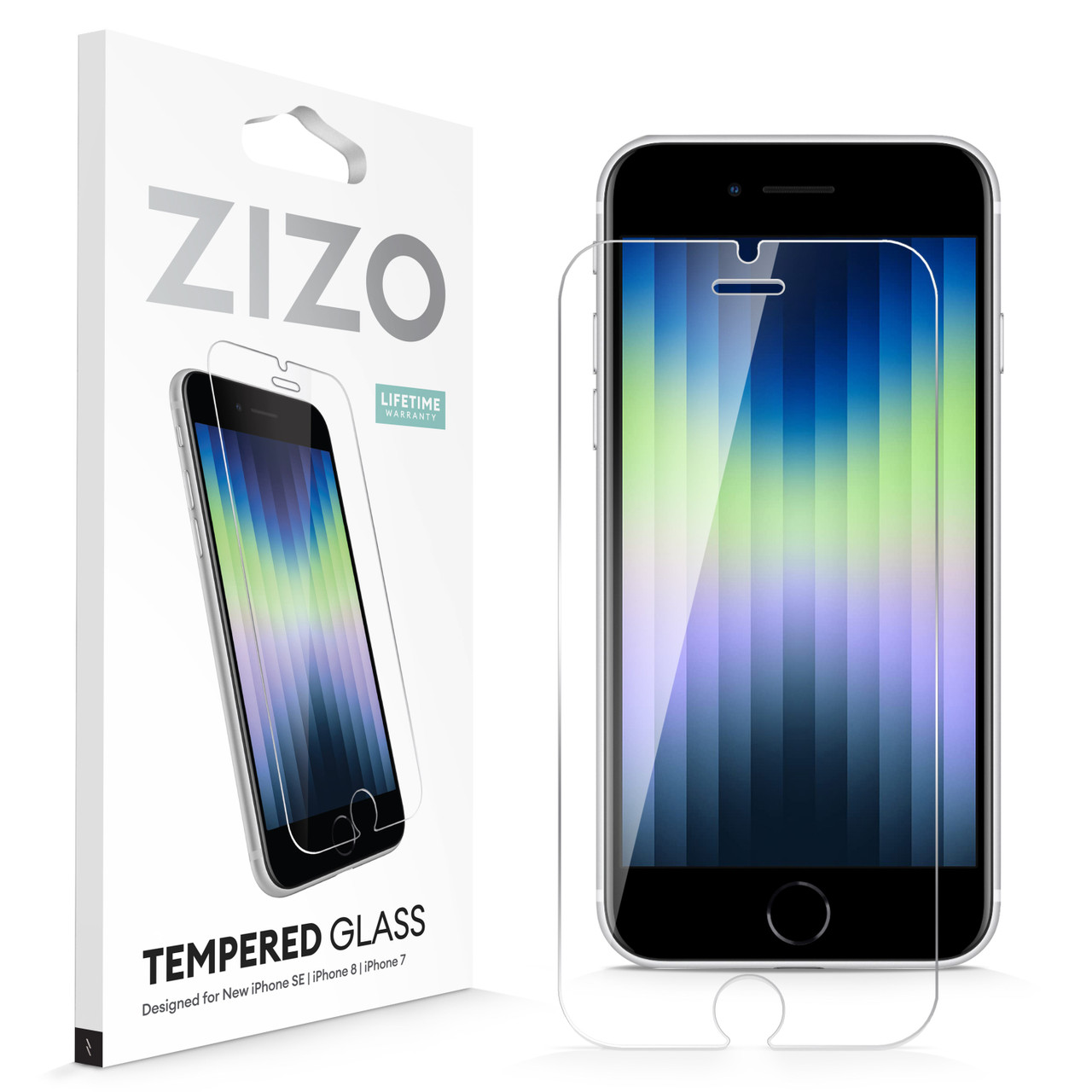ZIZO TEMPERED GLASS Screen Protector for iPhone SE (3rd and 2nd gen)/8/7