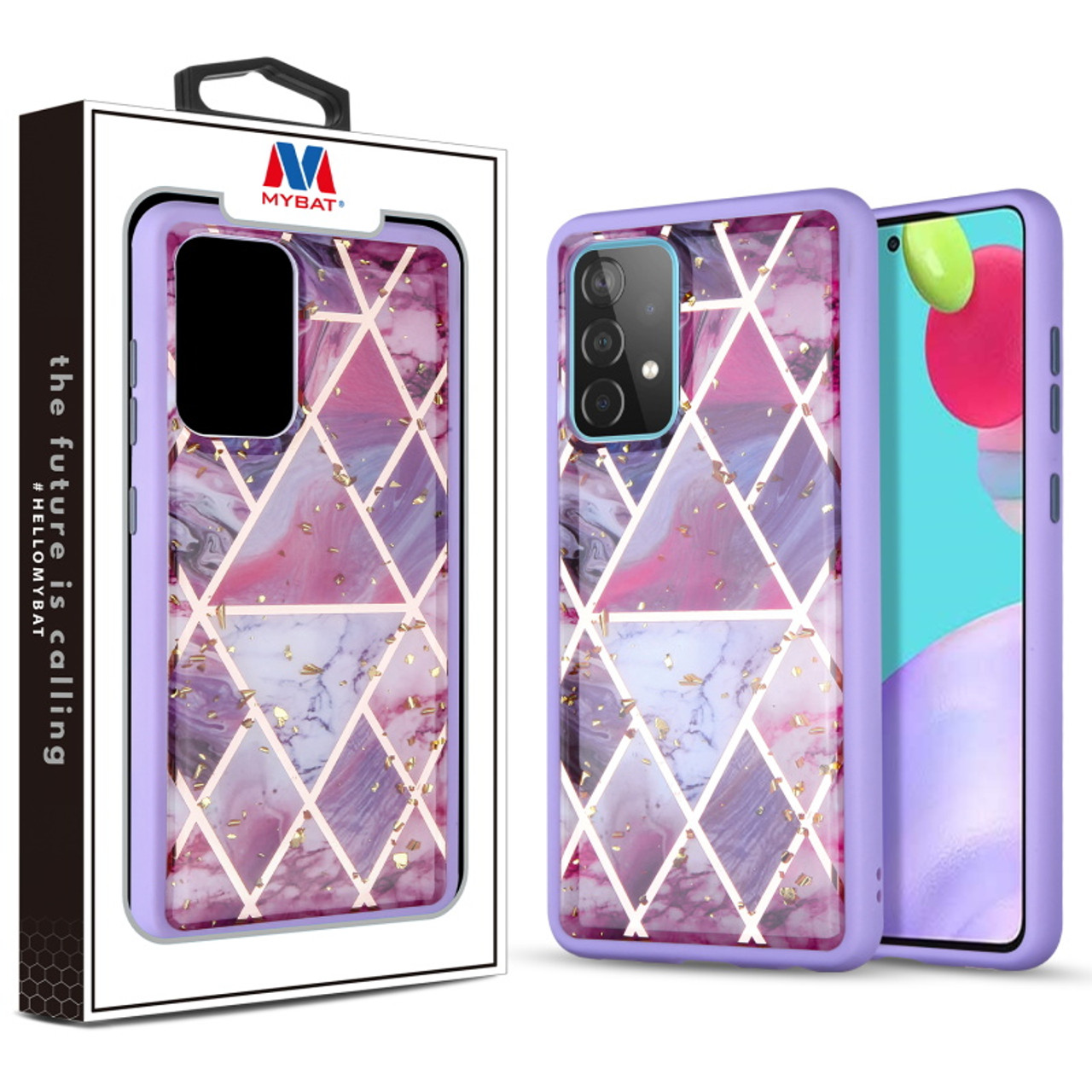 MyBat Hybrid Case for Samsung Galaxy A52 5G - Purple Marbling / Purple