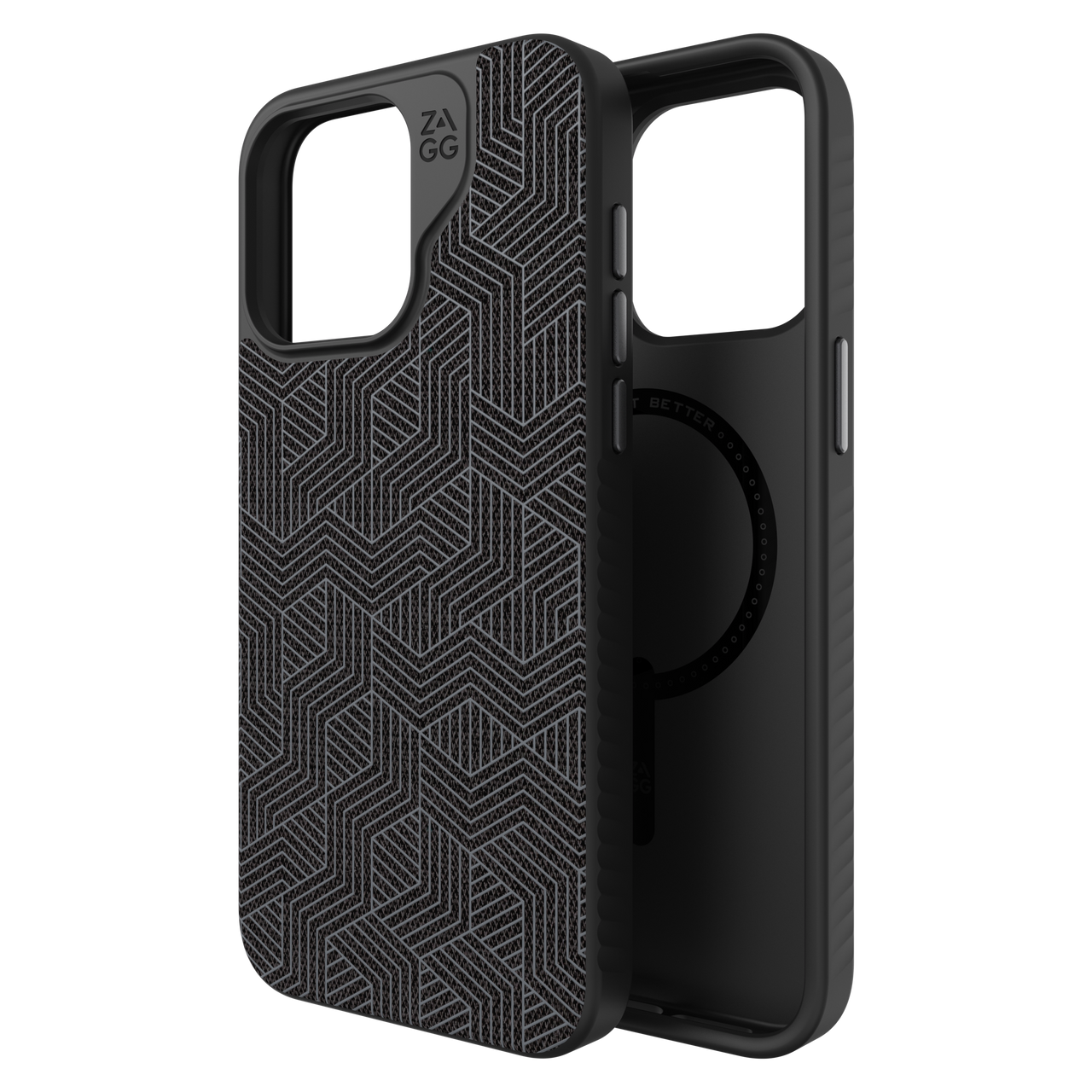 Zagg - London Snap Magsafe Case for Apple iPhone 15 Pro Max - Black Geo  702311754