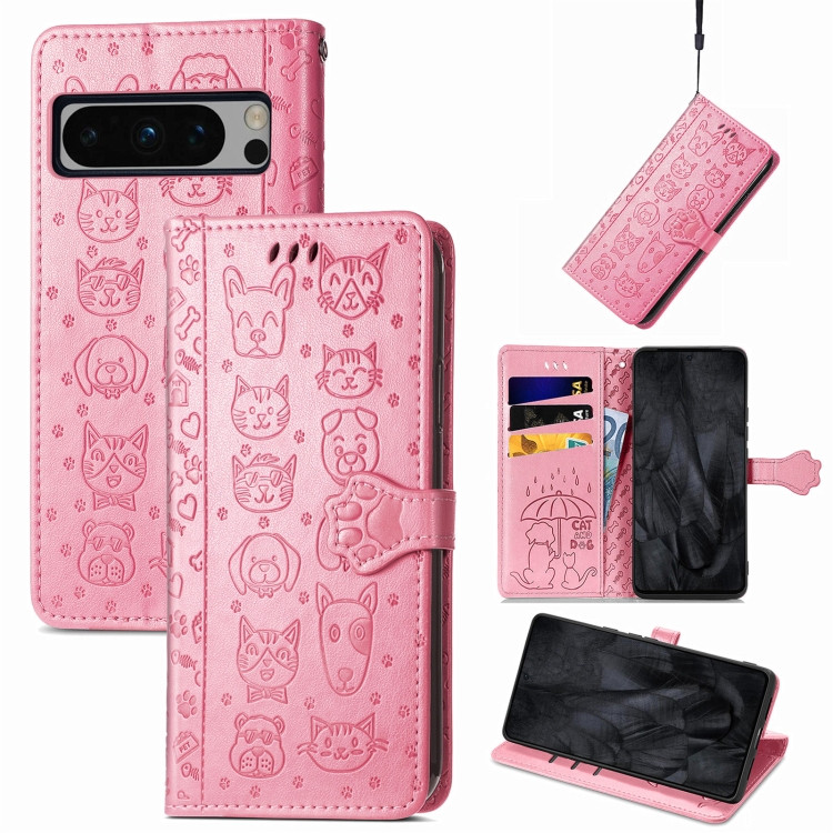 Google Cases - Pixel 8 Pro Cases Cute Embossed Leather Pink
