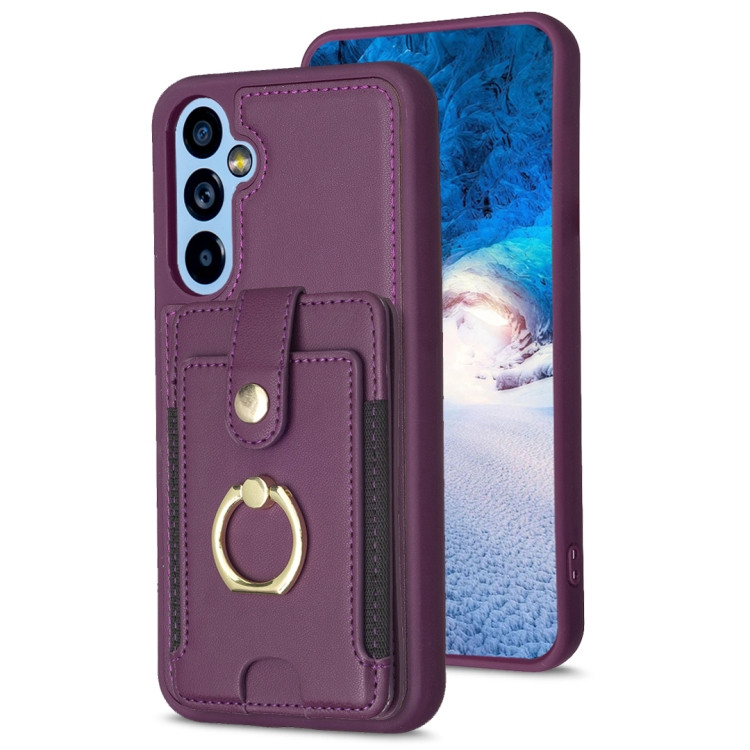 Samsung Galaxy A54 紫 ケース付き Samsung Cases - Galaxy A54 5G Cases Card Holder Ring Purple