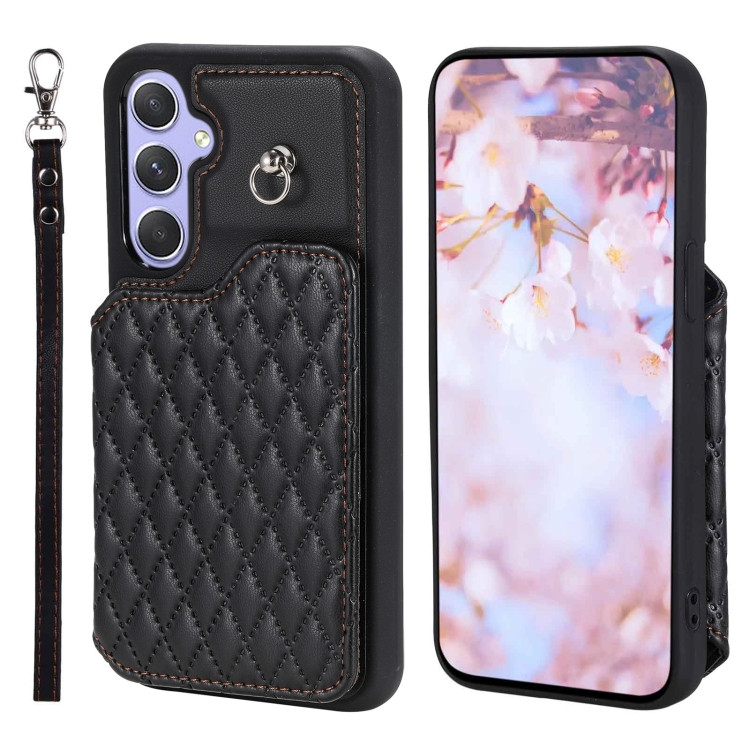 Samsung Cases - Galaxy A54 5G Cases Card Lanyard Texture Black