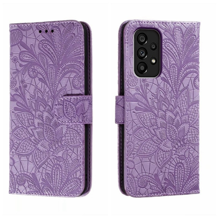 Samsung Cases - Galaxy A54 5G Cases Flip Flower Leather Purple