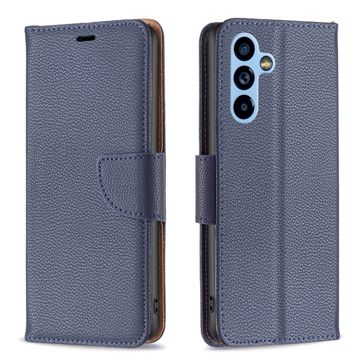 Samsung Cases - Galaxy A54 5G Cases Leather Pure Color Texture Blue
