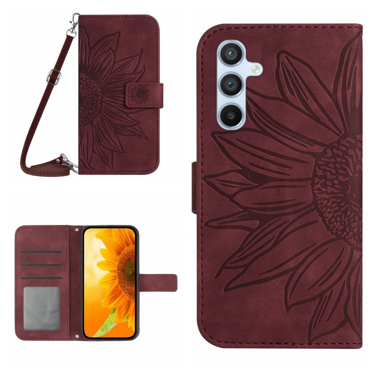 Samsung Cases - Galaxy A54 5G Cases Flip Flower Lanyard Leather