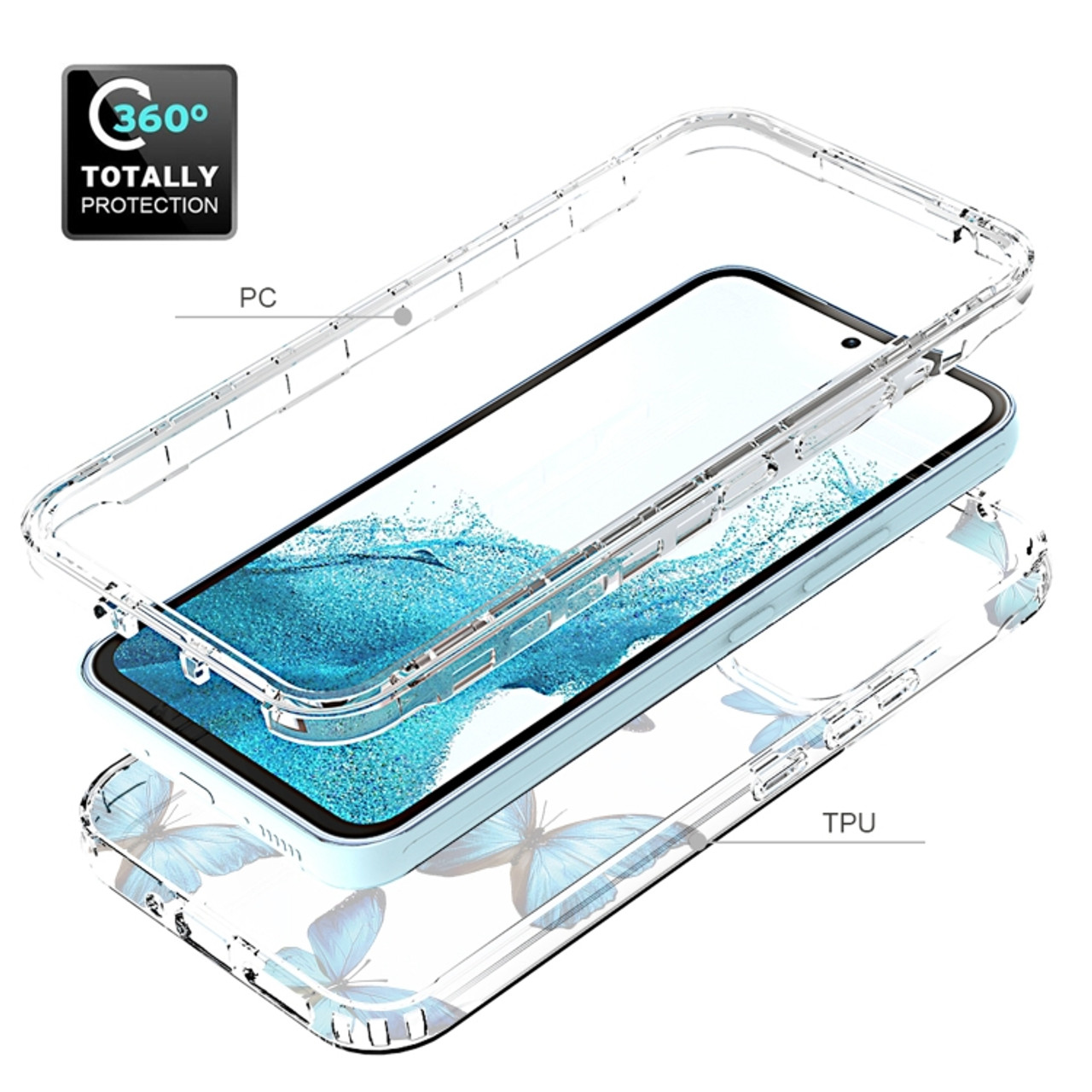 Samsung Cases - Galaxy A54 5G Cases Transparent Blue Transparent
