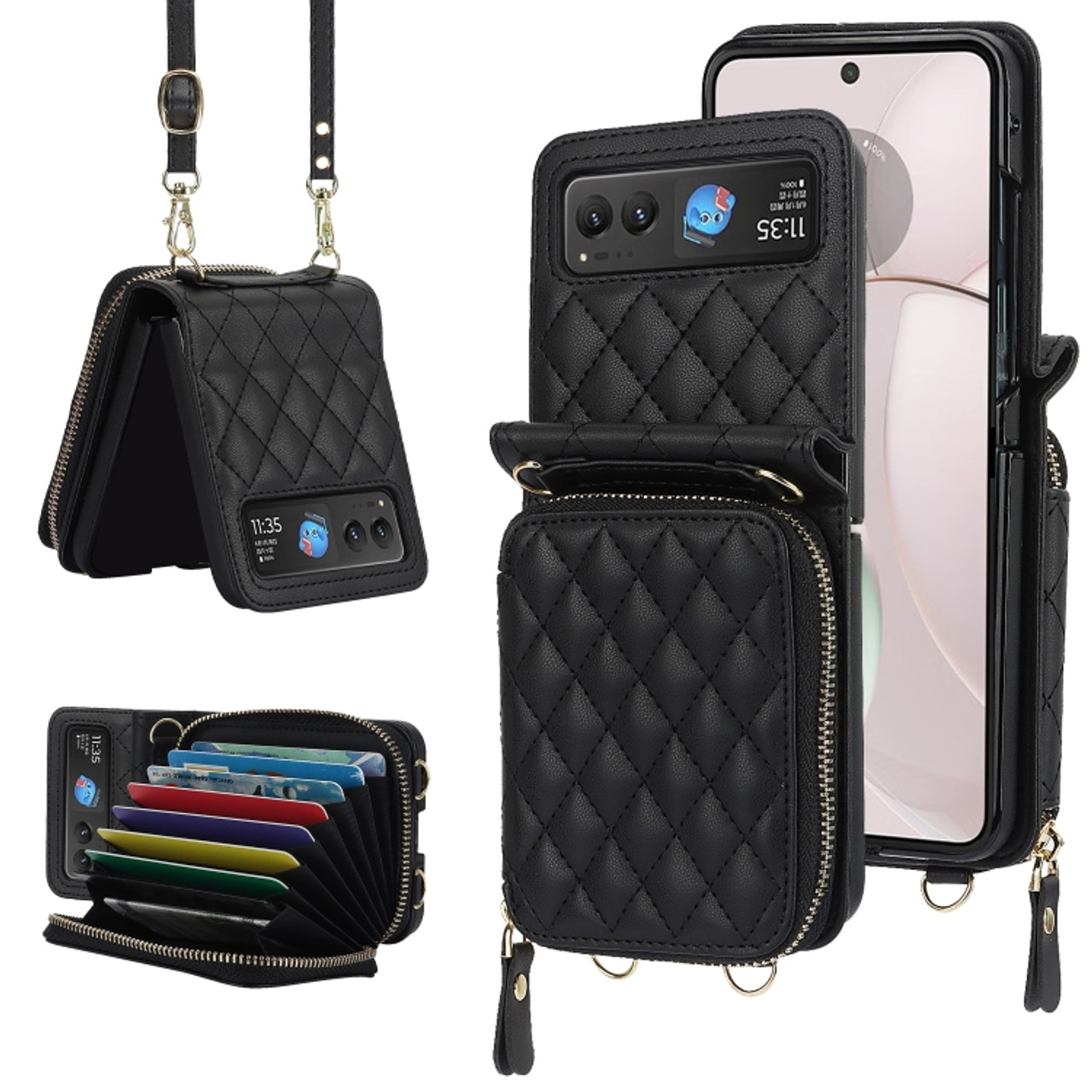 ELEHOLD Samsung Galaxy S23 Crossbody Wallet Case, Zipper PU Leather Phone  Case with Card Holder Wrist Strap Purse Cover for Samsung Galaxy S23,Blue -  Walmart.com