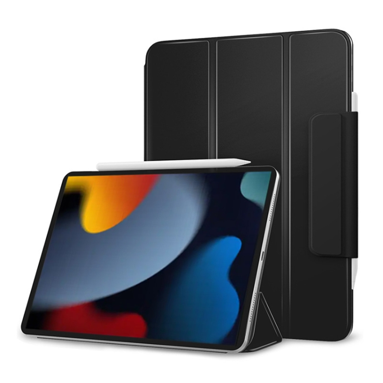 iPad 10th Gen 10.9 2022 3-fold Double-sided Clip Buckle Magnetic Smart  Tablet Case - Black