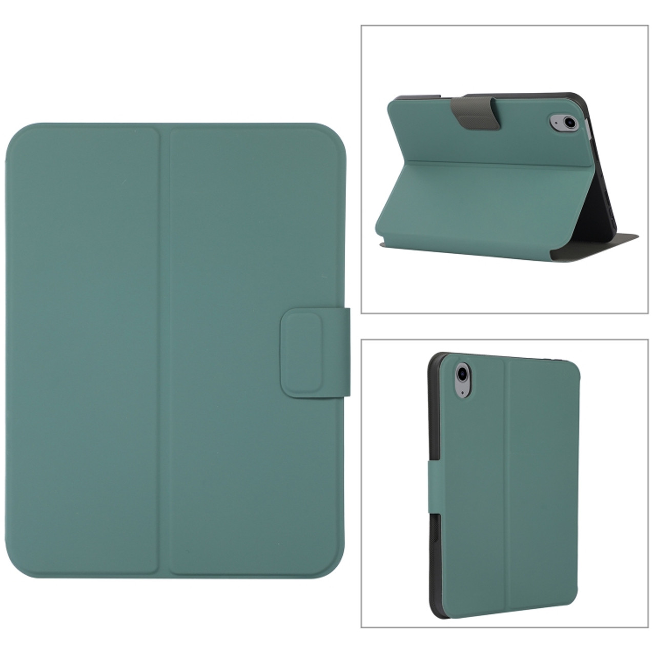 iPad 10th Gen 10.9 2022 Magnetic Buckle Leather Tablet Case - Pine Needle  Green