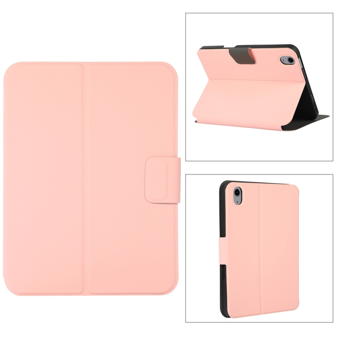 iPad 10th Gen 10.9 2022 Magnetic Buckle Leather Tablet Case - Pink
