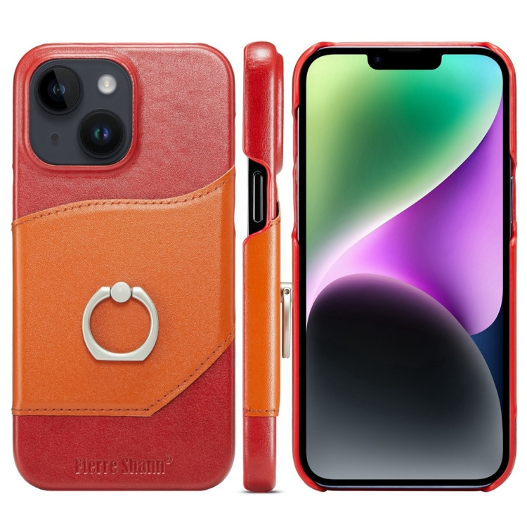 iPhoneアクセサリー shanbin iPhone Cases - iPhone 15 Cases Fierre Shann Leather Texture Red