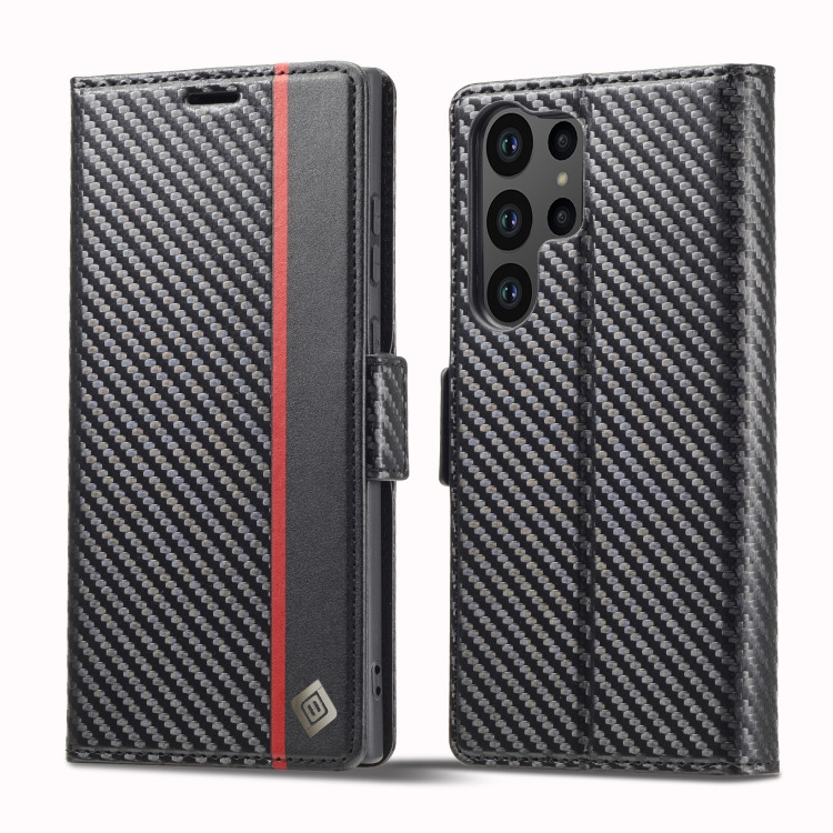 Samsung Cases - Galaxy S24 Ultra Cases Carbon Fiber Leather Black