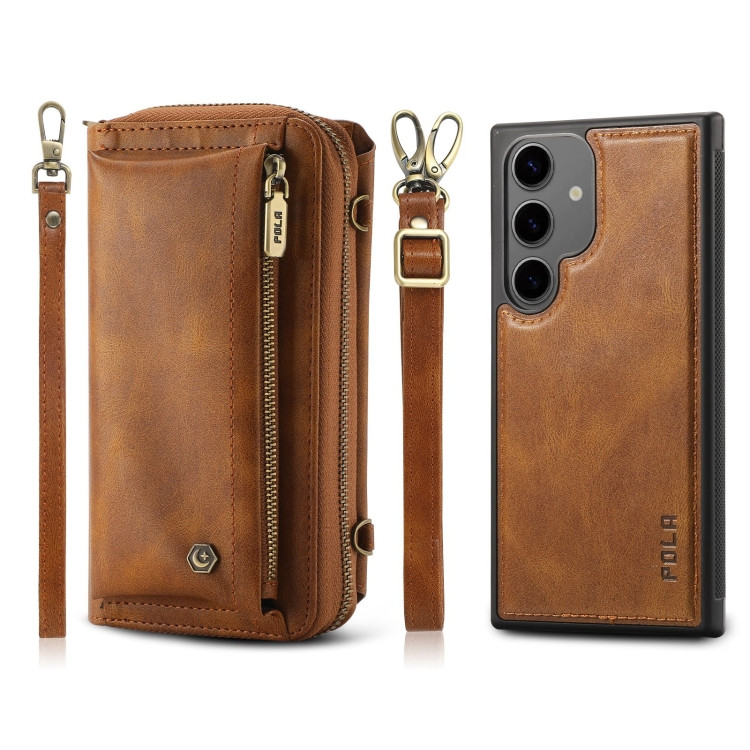 t*n様 【美品】Galaxy S24 Plus 256GB ケース付き Samsung Cases - Galaxy S24+ Cases Leather Wallet Zipper Brown