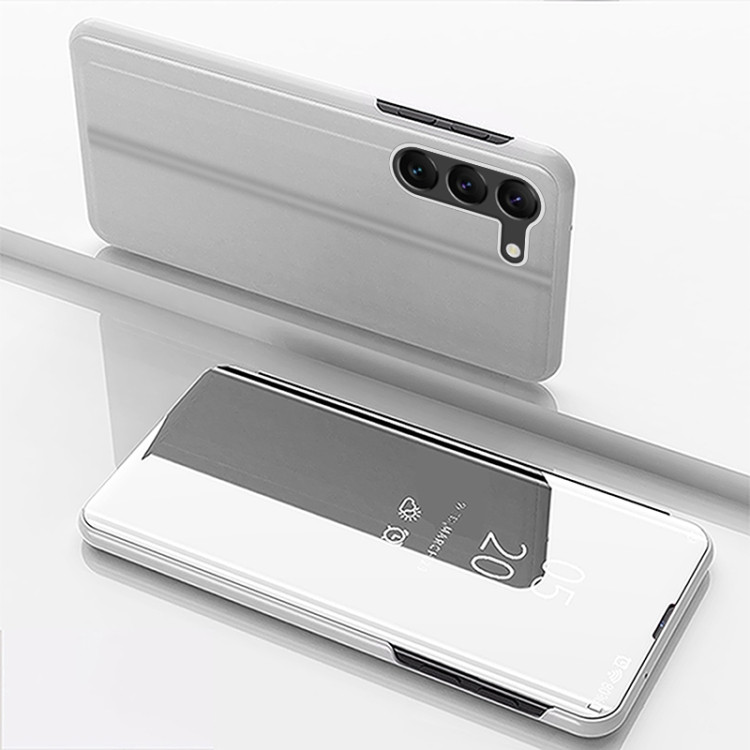 Samsung Cases - Galaxy S24+ Cases Flip Holder Leather Silver
